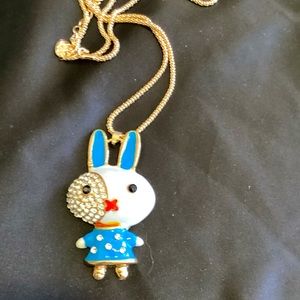Funky bunny pendant necklace
